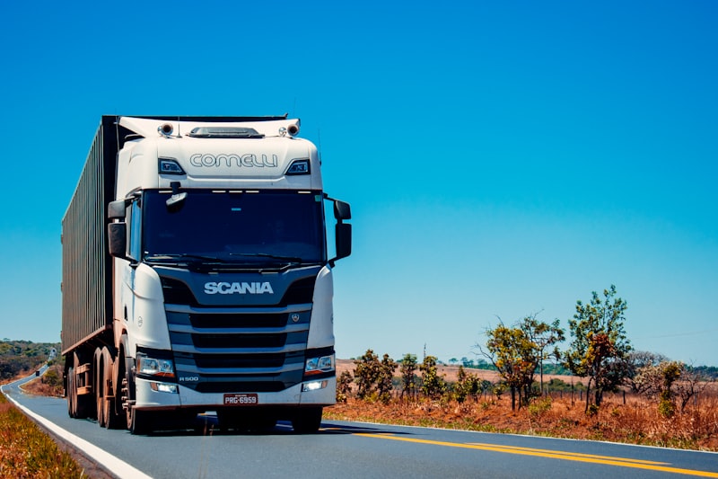 Freight truck on a highway