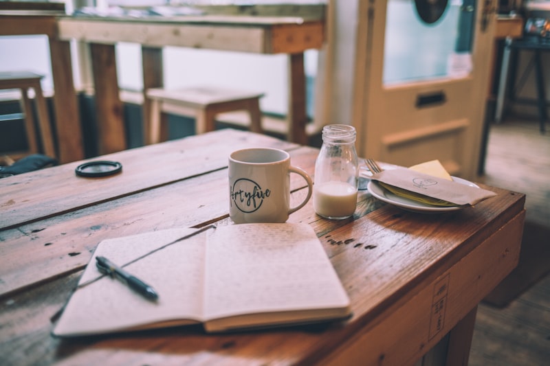 Notebook and pen on a desk